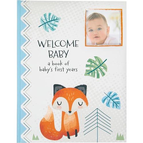 C.R. Gibson Forest Friends First 5 Years Gender Neutral Baby Memory Book, 8.75" W x 11.3" L with 48 Guided Pages, Multicolor