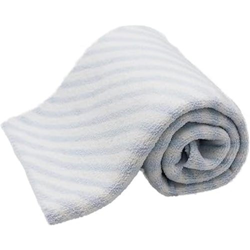 Chenille Baby Blanket, Toddler Blanket, Soft & Plush, 40x30 Inches (BLUE STRIPES)