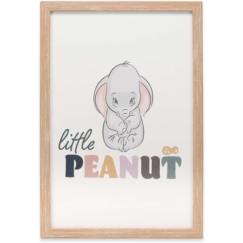 Disney Dumbo Little Peanut Framed Wood Wall Decor - Adorable Dumbo Elephant Picture For Baby Room, Nursery or Kids' Bedroom