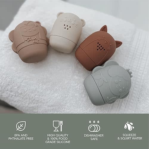 noüka Animal Bath Toys | BPA-Free Silicone, Squeeze & Squirt | Fairy Collection