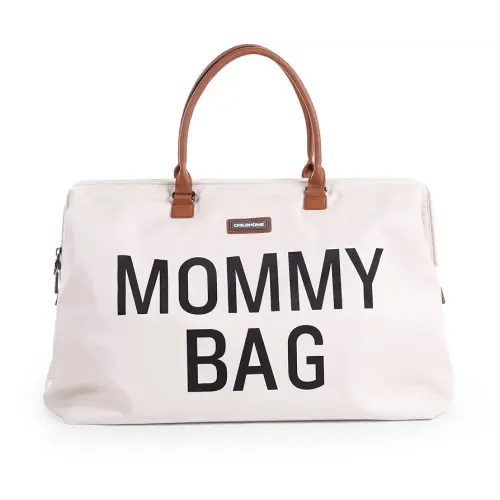 Childhome Original Mommy Diaper Bag - Large Tote, Travel & Hospital Bag (Off White Black)