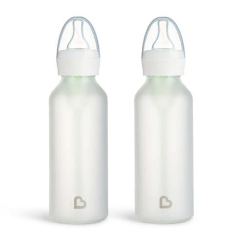 Bond® Silicone Glass Bottle 8oz, 2pk in White | Munchkin