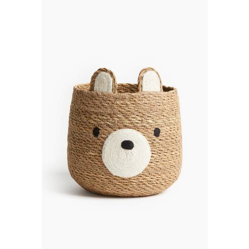 BEAR-SHAPED JUTE STORAGE BASKET