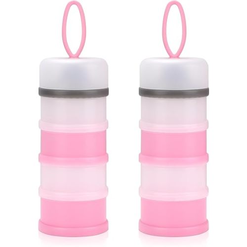 Accmor 2 Pack Baby Formula Dispenser On The Go, Stackable Formula Dispenser Formula Container to Go, Non-Spill Portable Milk Powder Kids Snack Storage Container, BPA Free