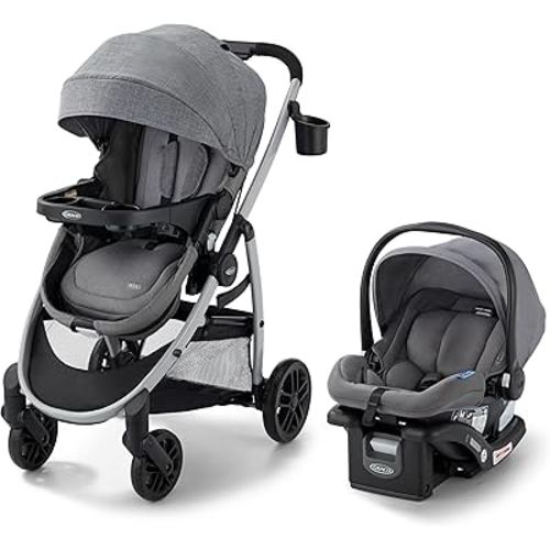 Graco Modes Pramette Travel System | Stroller & Car Seat Combo | 3-in-1 Stroller Modes | Includes Graco SnugRide 35 Infant Car Seat | Ellington