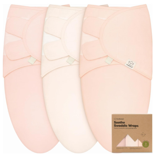 KeaBabies 3-Pack Organic Baby Swaddle Sleep Sacks - Swaddles for Newborns, Infant 0-3 Months, Baby Girls, Boys, Soft & Snug Newborn Sleep Sack, Nursery Swaddling Blankets (Angelic)