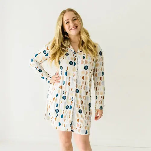 Luna Neutral Women's Long Sleeve Sleep Shirt - Little Sleepies
