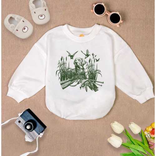 Hunting Dog Baby Outfit, Hunting Season Baby Bodysuit, Duck Hunting Baby Clothes, Newborn Baby Outfit, Funny Shirt for Kids, Cute Baby Gift