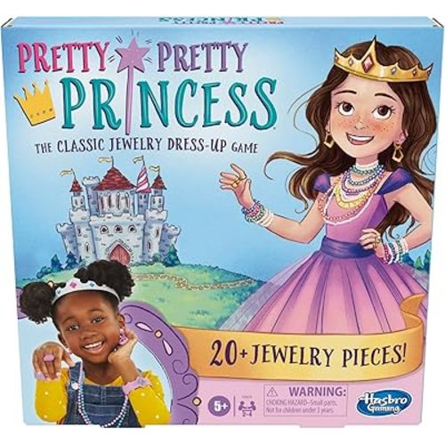 Pretty Pretty Princess Board Game, Classic Jewelry Dress-Up Games for Kids, Family Games for 2-4 Players, Kids Board Games, Ages 5 and Up
