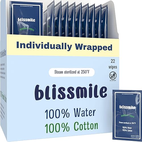 Travel Wipes Baby Safe - 100% Water & Cotton - Individually Wrapped & Mini Purse Essentials - Unscented & Hypoallergenic for Sensitive - Clean Hand Face and Body - Travel Size Toiletries to Go - 22 ct