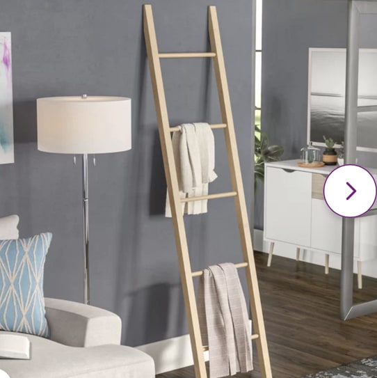 80'' Tall Solid Wood Blanket Ladder