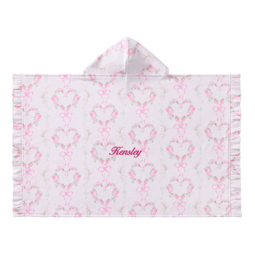 LoveShackFancy Floral Hearts Baby Hooded Towel
