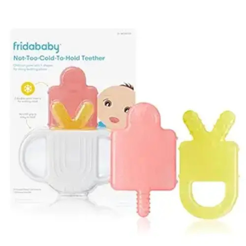 Frida Baby Silicone Teething Toys, 4-in-1 Teether for Babies & Infants, Teething Relief for 0-18 Months, Not-Too-Cold-to-Hold Baby Teether, BPA-Free