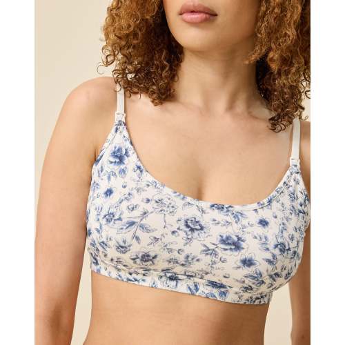 French Terry Maternity & Nursing Bralette | Navy Toile - Kindred Bravely