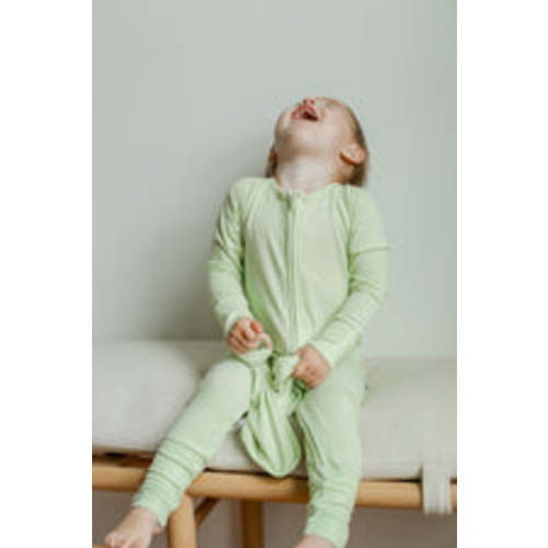 Bamboo Zipper Pajama | Keylime Ribbed – Southern Slumber (9-12M)
