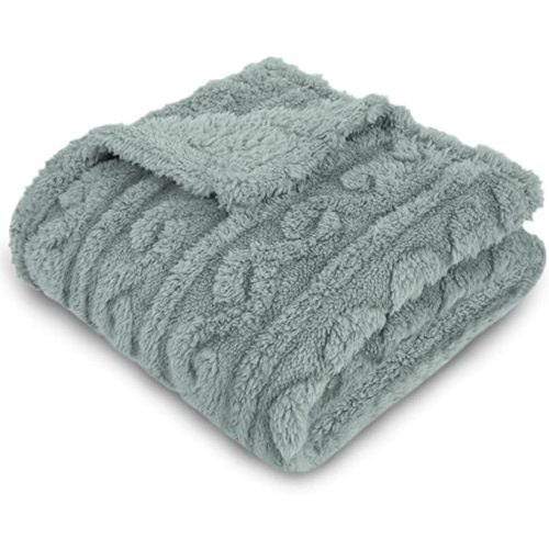 Baby Blanket for Boys or Girls 3D Fluffy Fuzzy Blanket for Baby, Soft Warm Cozy Flannel Fleece Warm Blanket, Infant or Newborn Receiving Blanket (30x40inch, Green-Celadon) - 30 x 40 Inch