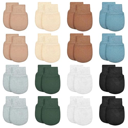 16 Pairs Newborn Baby Mittens, Infant Mittens No Scratch Cotton Toddler Gloves Mittens for Newborn Baby Boy Baby Girls