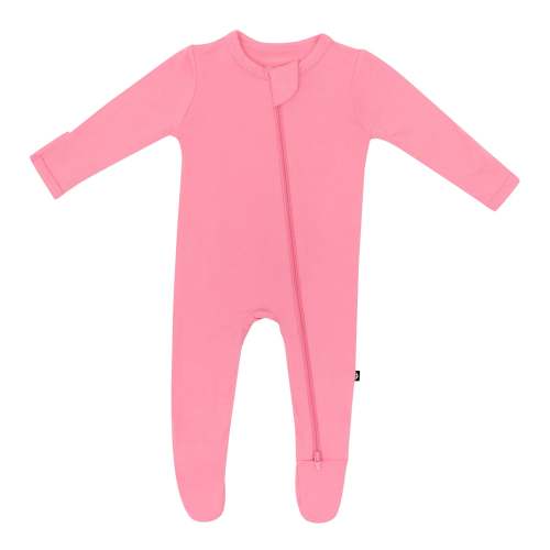 Zippered Footie in Guava