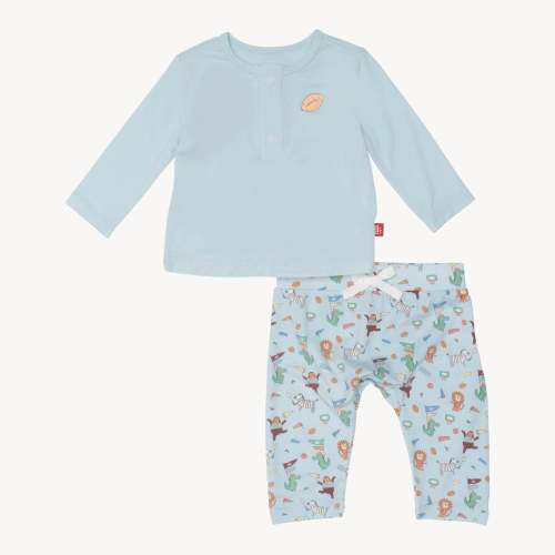 i like big punts and i cannot lie modal magnetic roll around long sleeve henley top + pant set