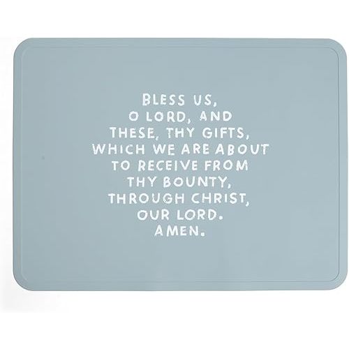 Be A Heart Silicone Placemats for Kids and Toddlers, BPA-Free Non-Slip Baby Placemat, Baby Baptism Gift (Smoky Blue)