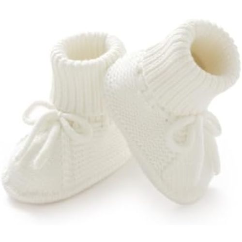 mimixiong Baby Booties Newborn Infant Sock Shoes Hand Knitted Boy and Girl Cozy Shoes
