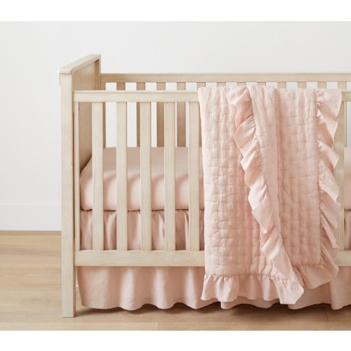 Ruffle Belgian Flax Linen Baby Bedding | Pottery Barn Kids