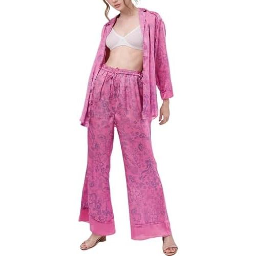 Arssm Satin Pajama Set for Women Silk Pajamas Set 2 Piece Floral Pj Set Long Sleeve Button Down Pjs Sleepwear