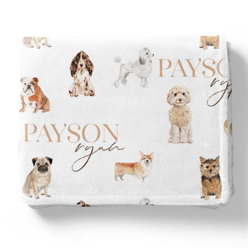 Puppy Love Personalized Toddler Blanket