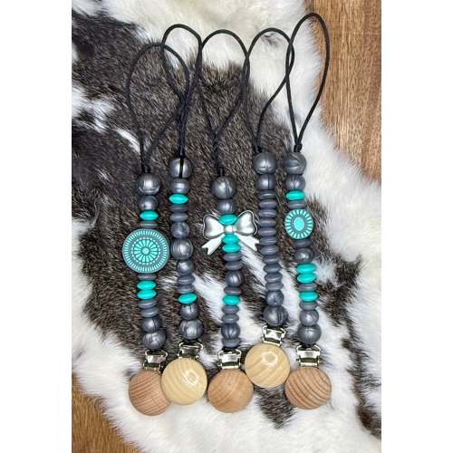 Navajo pearl inspired pacifier clip