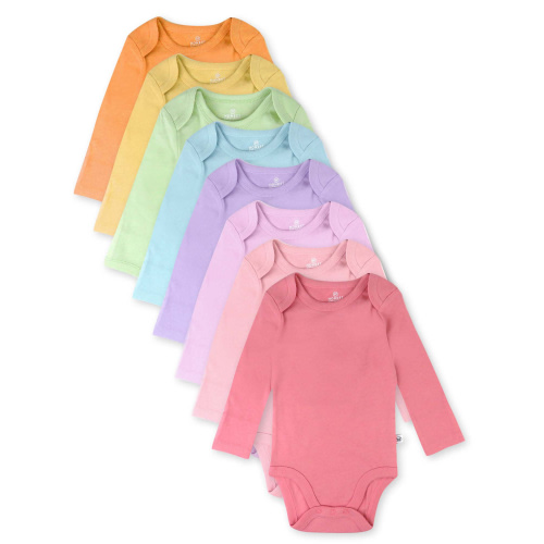 Honest Baby Clothing Baby Boy or Girl Gender Neutral Organic Cotton Long Sleeve Bodysuits, 8 Pack (Newborn-24 Months)