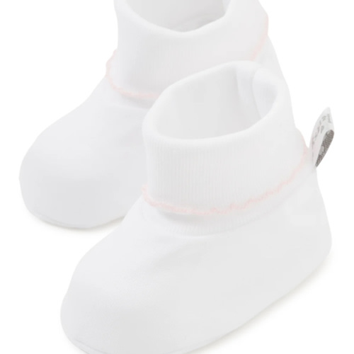 White/Pink Kissy Basics Booties