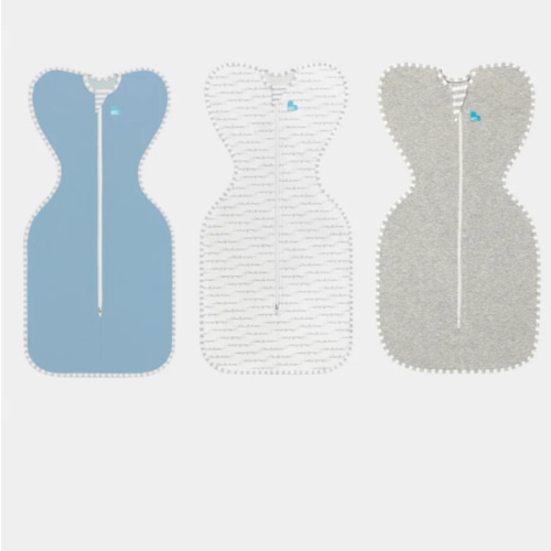 Swaddle Up Starter Bundle - Dusty Blue, Grey, White. Different Size For Each (NB, S, M)