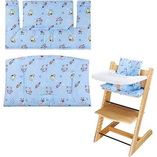 For Tripp Trapp High Chair Cushion, Soft And Comfortable For Tripp Trapp High Chair Cushion, For Tripp Trapp Cushion Set Makes It Safer And More Comfortable For Baby To Sit On (Blue Space Pattern)