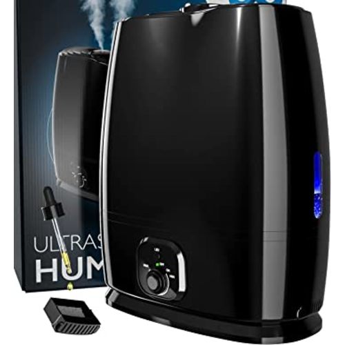 50-Hour Ultrasonic Cool Mist Humidifiers for Bedroom (6L) - Quiet, Filterless Humidifiers for Large Room w/ Essential Oils Tray - Small Air Vaporizer for Baby, Kids & Nursery - Everlasting Comfort