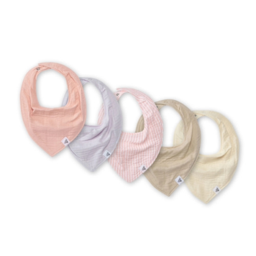 Organic Cotton Baby Bandana Bibs - Pink Sand
