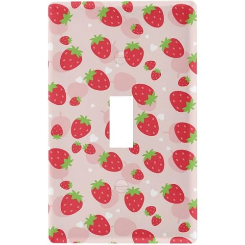 xigua Toggle Light Switch Cover Unbreakable Cute Kawaii Strawberry Wall Plate Cover, Decorative Cover Standard Size 1 Gang 4.53" x 2.76" Screws Included - 1 Pack