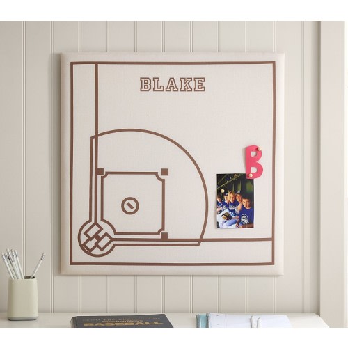Personalized Baseball Printed Fabric Pinboard (24")