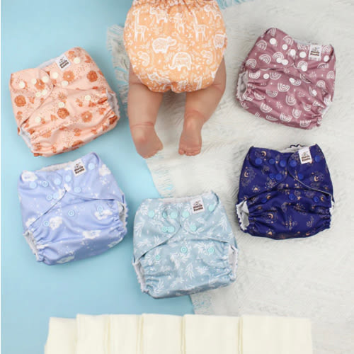 POCKET DIAPER 3.0 WITH INSERTS - 6 PACK(Cabin Vibes)
