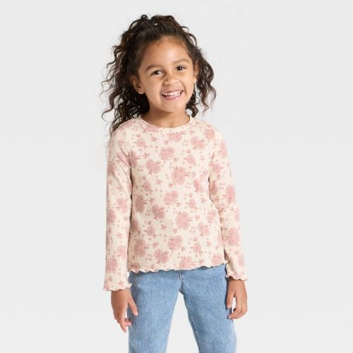 Toddler Girls' Long Sleeve Ribbed T-Shirt - Cat & Jack™