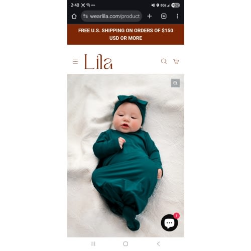 Baby Knot Gown Set: Deep Teal – Lila