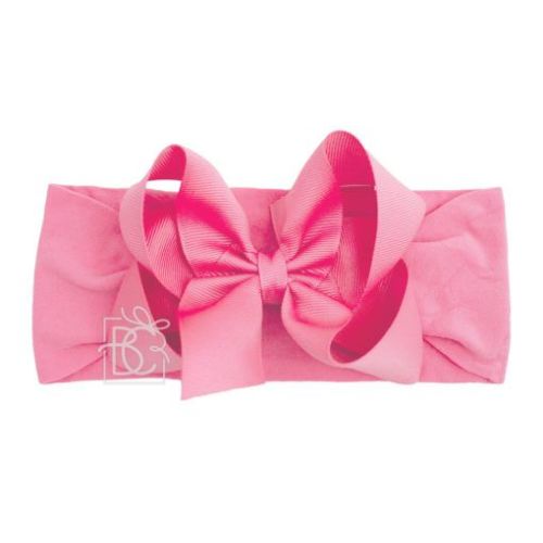 Beyond Creations - Hair Bows and Accessories - Pantyhose Headband with Huge Grosgrain Bow