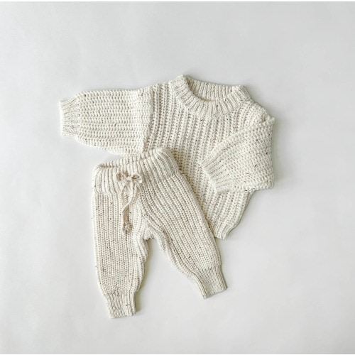 Baby Kids knitted outfit | Chunky Knit Sweater + Pants  | 2pc SET