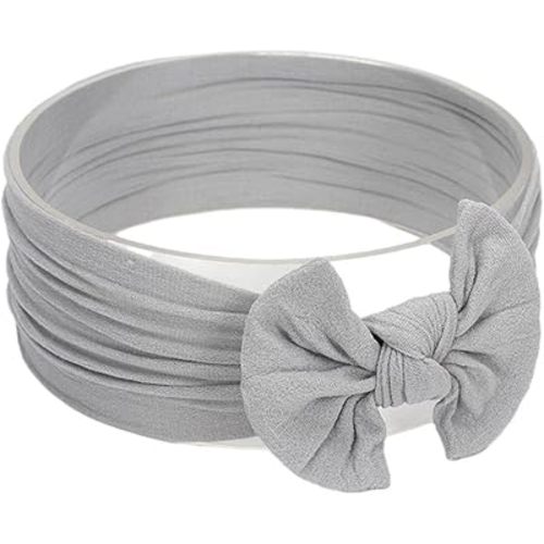 Baby Girl's Toddler Bow Knot Headbands Soft Nylon Headband for Daily Life Birthday Party Photography (Grey)