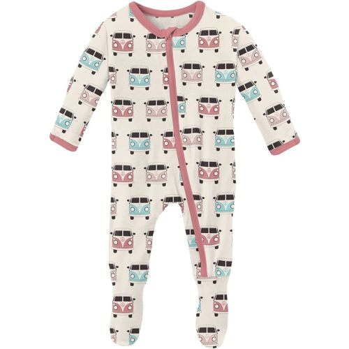 KicKee Print Footie with Zipper, Super Soft One-Piece Jammies, Seasonal Sleepwear for Babies and Kids, Spring 3 Collections