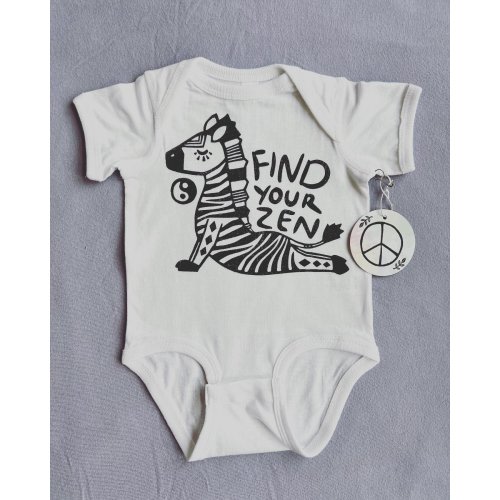 Zen Zebra Baby Bodysuits - Hippie baby clothes, yoga baby clothes — Hippie Baby Co