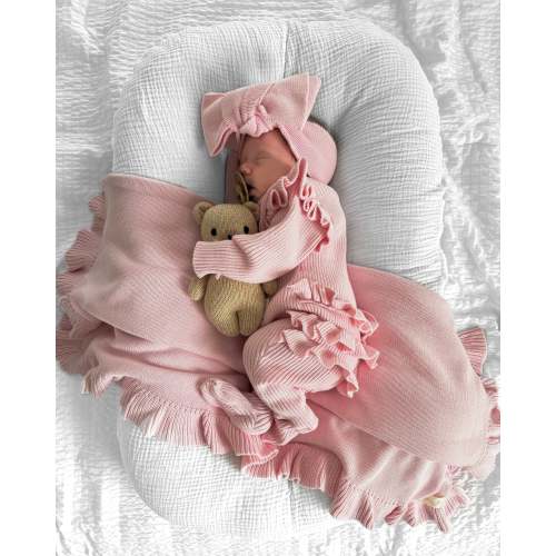 Baby Rib Ruffle Bundle - Powder Pink
