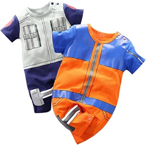 Baby Boys' 2 Pack Short Sleeve Romper Toddler Cartoon Onesie Outfits