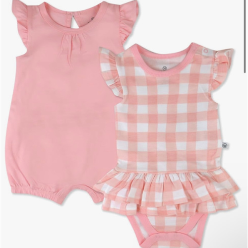 HonestBaby Multipack Short Romper Sets and Dresses 100% Organic Cotton for Infant Baby and Toddler Boys, Girls, Unisex