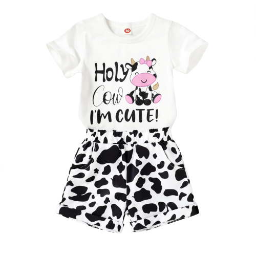 Younger Tree Toddler Baby Girl Summer Clothes Set Short Sleeve T-Shirt Shorts 2pcs Outfits for 12-18 Months