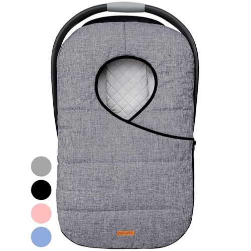 liuliuby Winter Carseat Covers for Baby | Infant Car Seat Cover Baby | Doona Accessories | Warm & Thick Fleece Canopy for Infant & New Born Cold Weather (Gray)